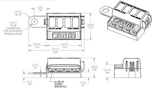 Blue Sea Systems 5024 ST Blade Fuse Block Battery Terminal Mount Kit