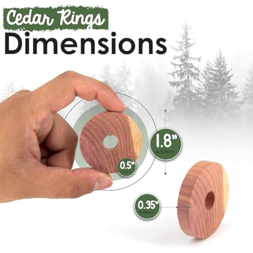 ecoKiwi Cedar Moth Repellent Rings - 55 Pack Natural Red Cedarwood