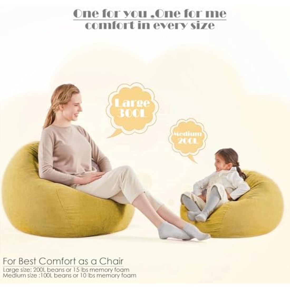 Nobildonna Corduroy Bean Bag Chair Cover | 300L Stuffed Animal Storage