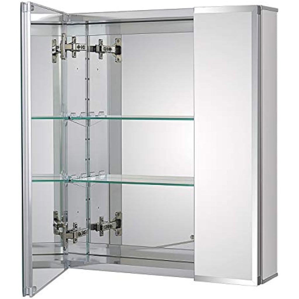 Aluminum Bathroom Mirror Cabinet | Recessed or Surface Mount