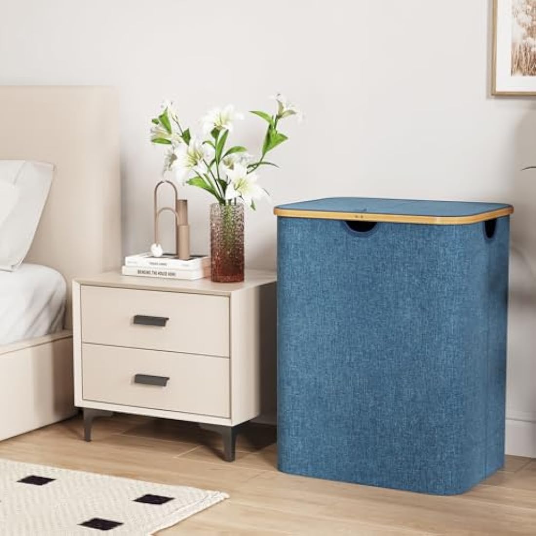 Lifewit 120L Laundry Basket with Lid | Foldable Bamboo Handle Hamper