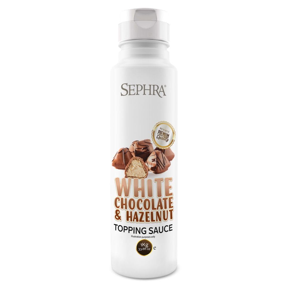 Sephra White Chocolate and Hazelnut Dessert Sauce - Gourmet Topping 1kg