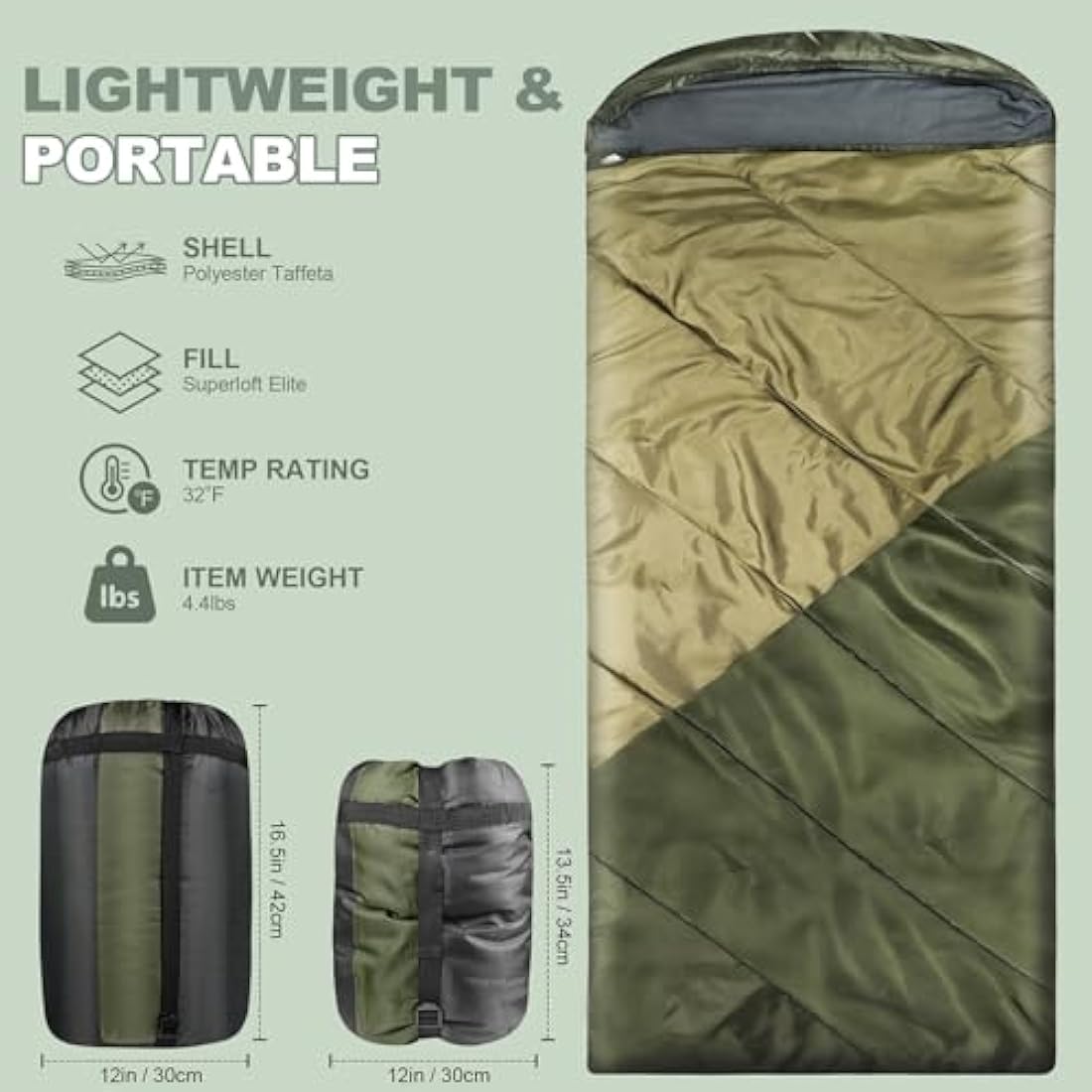 Mcota XL Sleeping Bag | Lightweight Waterproof Camping & Backpacking Bag