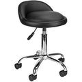 Adjustable Rolling Salon Stool – Swivel PU Leather Chair