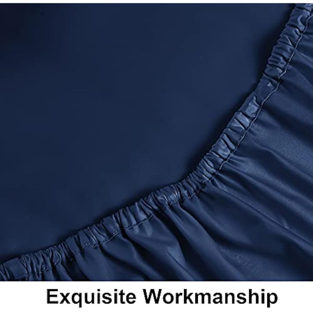 NTBAY Egyptian Cotton Super King Fitted Sheet - 500 Thread Count, Navy