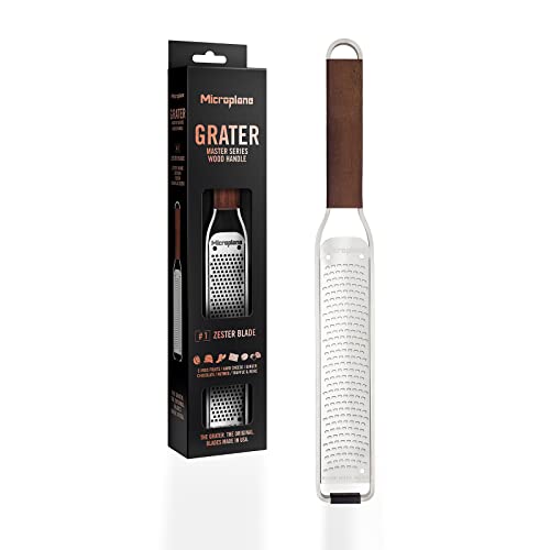 Microplane Zester Grater | Walnut Wood Handle & Stainless Steel Blade