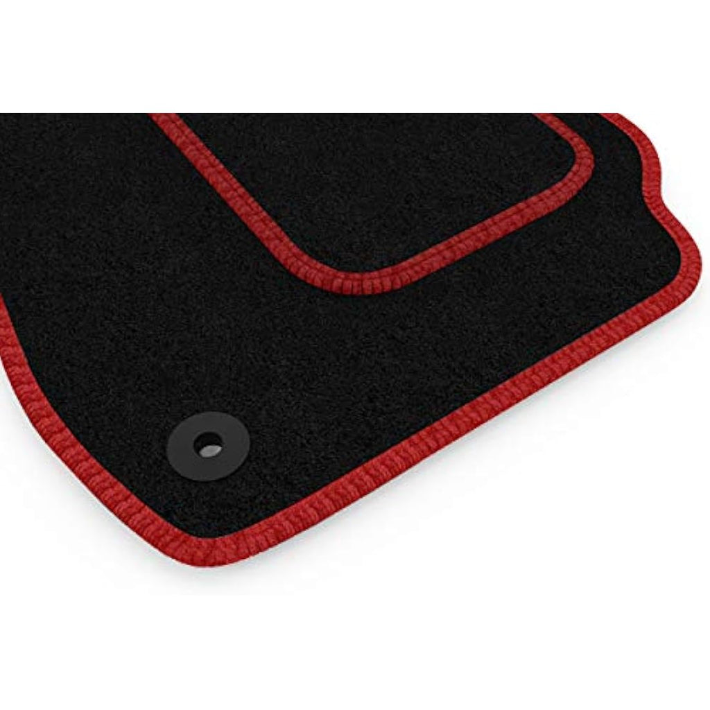 Audi A3 (2013-2018) Car Mat Set - Black Carpet with Red Trim | 4 Piece