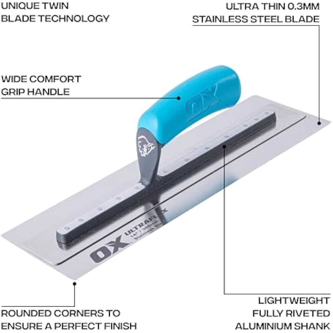 OX Pro UltraFlex Finishing Trowel - 11in / 280mm Plastering Tool