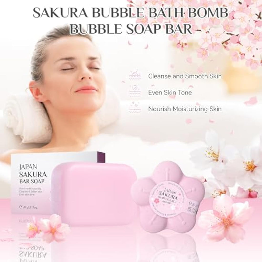 Jolof Store 9-Piece Sakura Bath Gift Set | Cherry Blossom Spa Skincare Kit