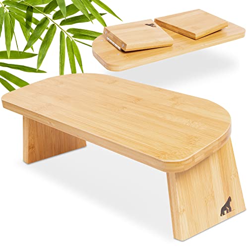 My Fat Gorilla Ergonomic Bamboo Meditation Stool - Foldable Yoga Bench