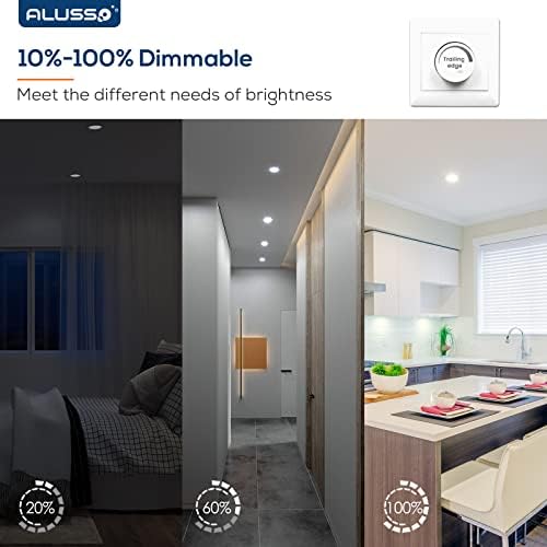 ALUSSO IP65 LED Recessed Bathroom Downlights - Dimmable Ultra Slim 6 Pack