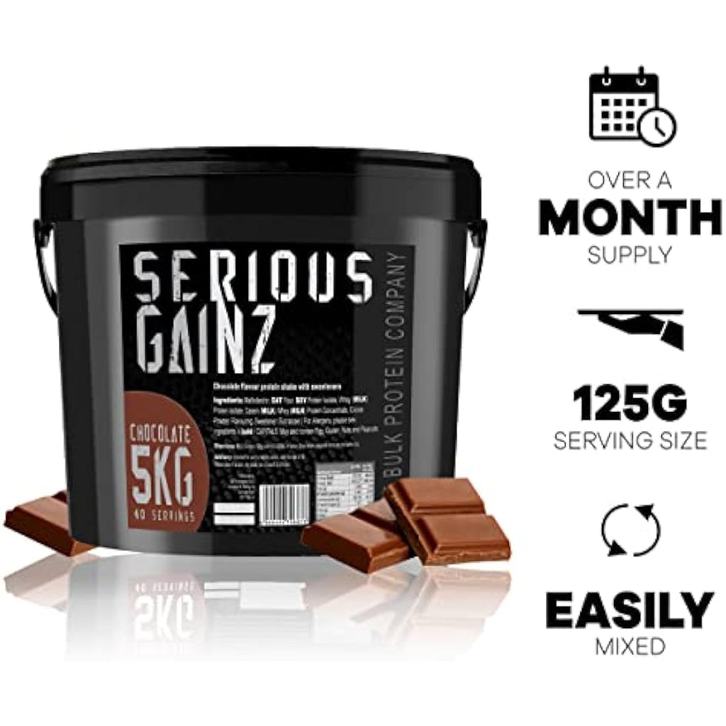 The Bulk Protein Company Serious Gainz Mass Gainer - Chocolate, 5kg