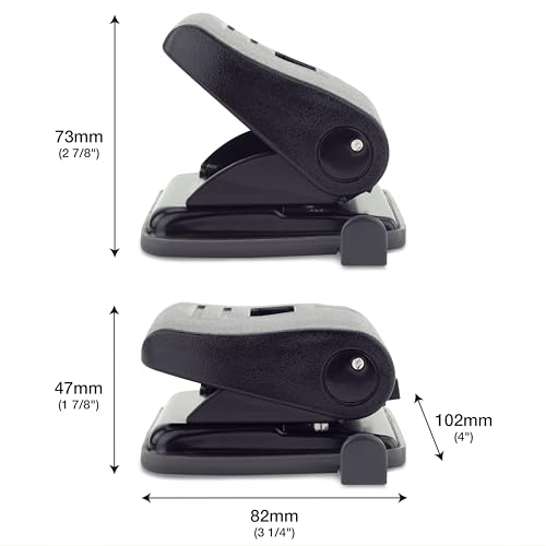 Rapesco ECO 2-Hole Punch | 22 Sheet Capacity | Black, Pack of 3