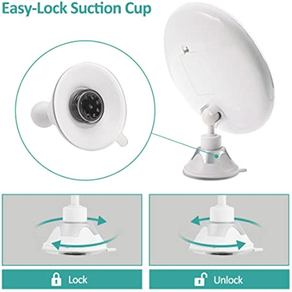 Jolof Store 5X Magnifying LED Travel Mirror | Suction Mount & 360° Swivel