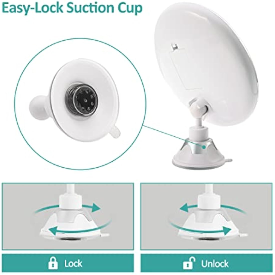 Jolof Store 5X Magnifying LED Travel Mirror | Suction Mount & 360° Swivel