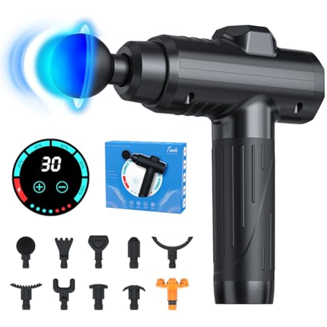 Jolof Store Deep Tissue Massage Gun – 30 Speeds & 10 Heads Massager