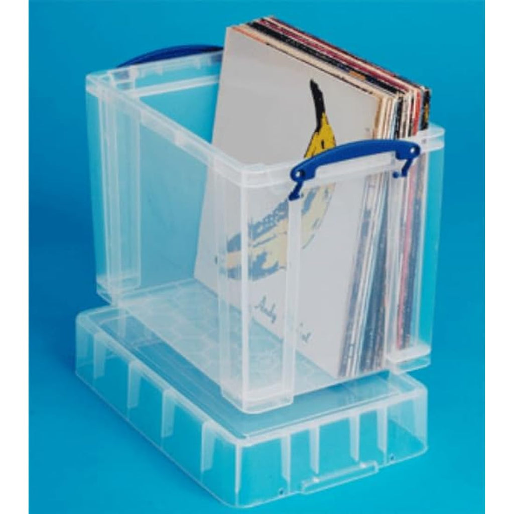19 Litre Clear Plastic Storage Box | Stackable File Organizer