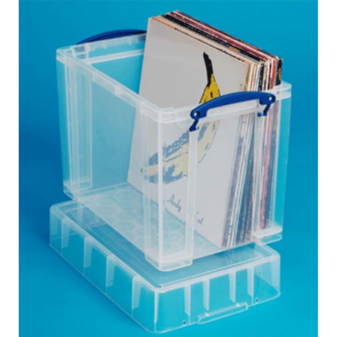 19 Litre Clear Plastic Storage Box | Stackable File Organizer