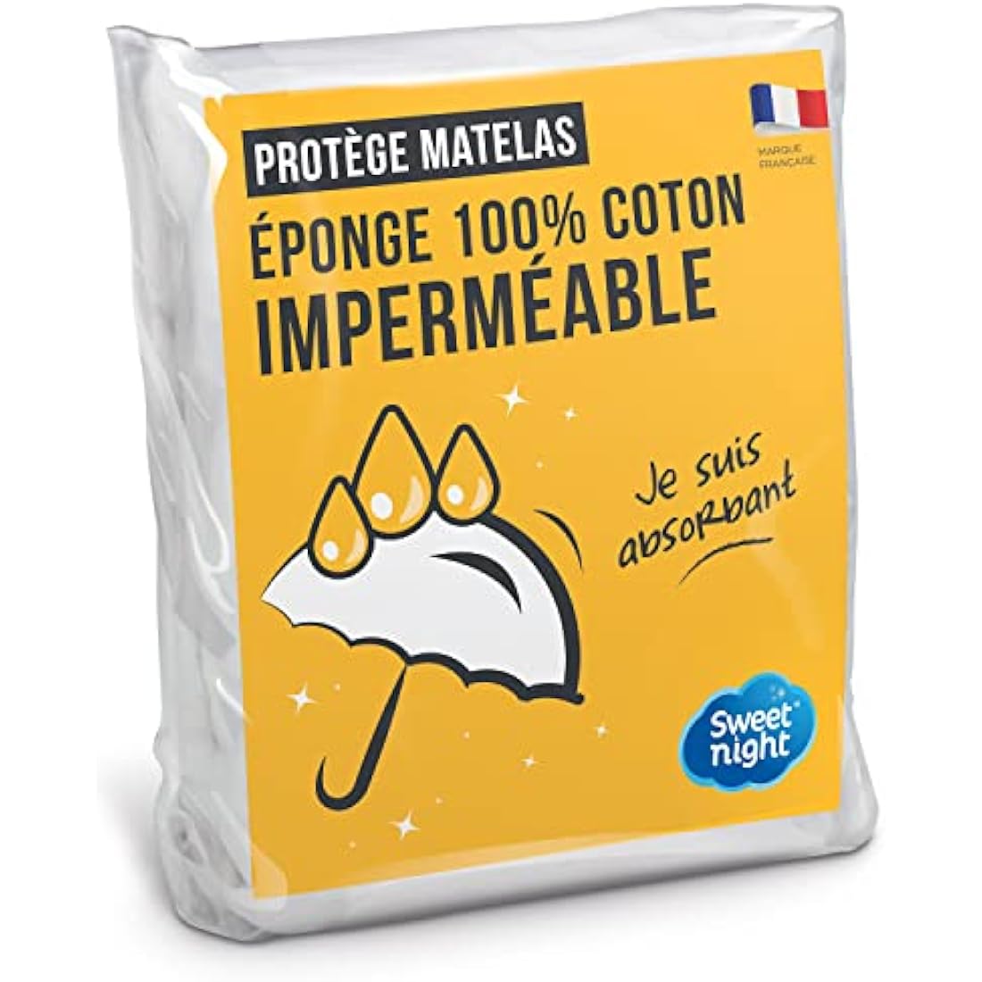 Sweet Night Waterproof Mattress Protector - Cotton Fitted Sheet - 180x200cm