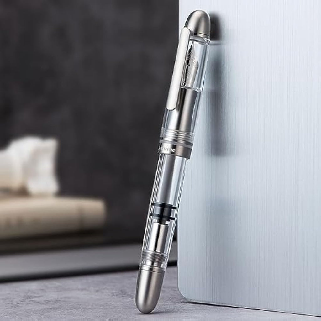 Asvine P36 Titanium Fountain Pen | Bock Medium Nib Piston Filler