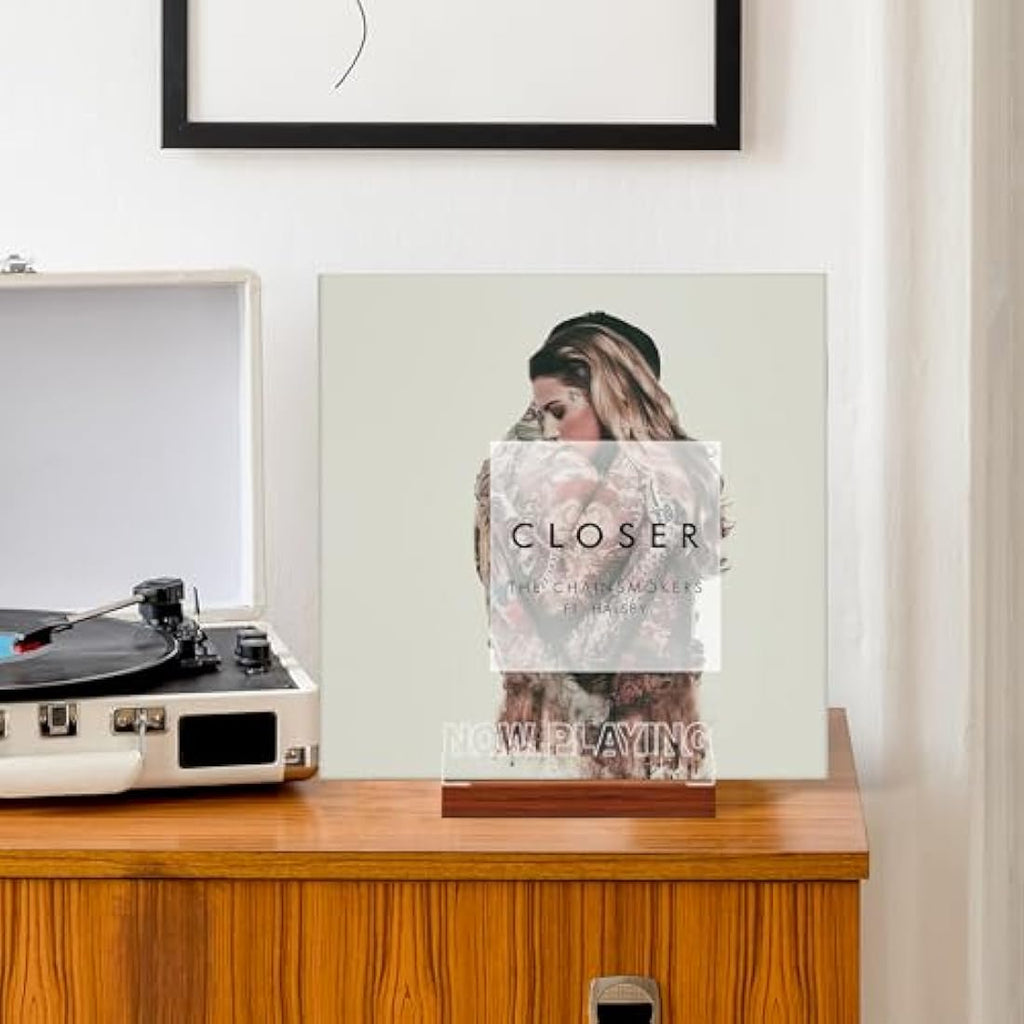 Jolof Store Now Playing Vinyl Stand – Light Up Wooden Record Display