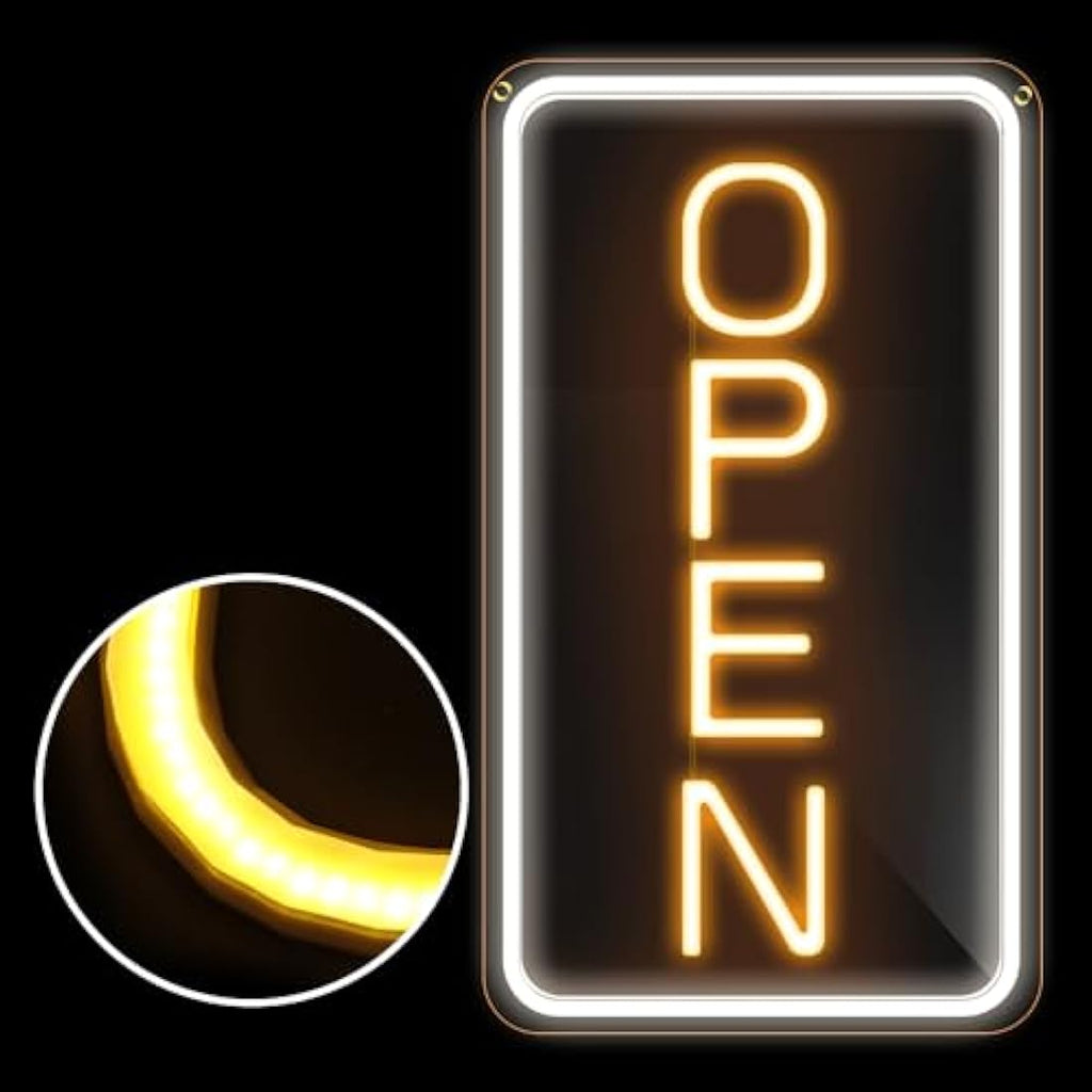 LED Neon Open Sign – Ultra Bright White & Yellow 22.8x11.8"