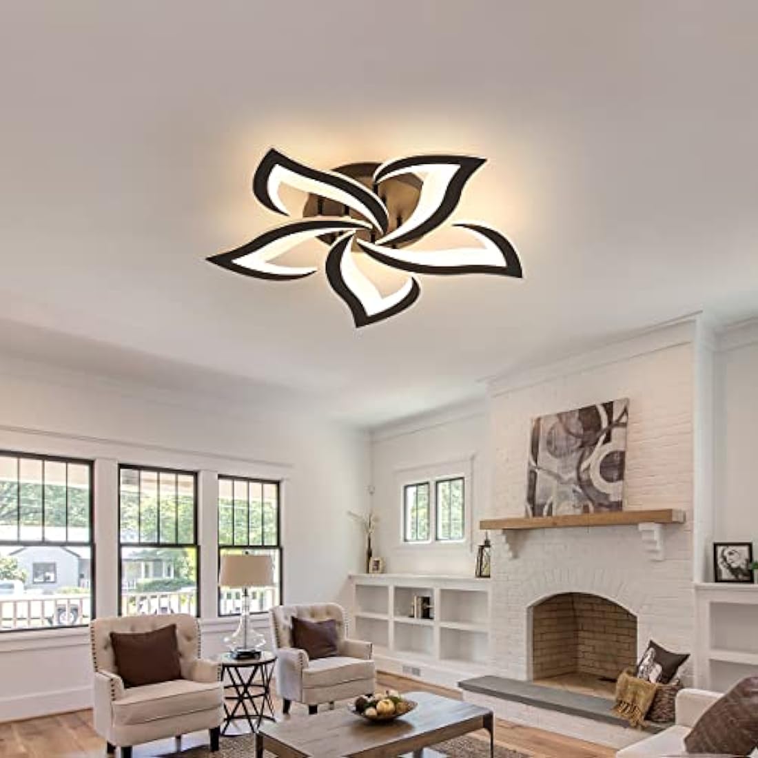 Riserva Modern Petal LED Ceiling Light – 60W 3000K Acrylic Chandelier