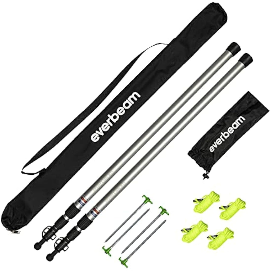 Everbeam Telescopic Tarp Poles | Adjustable 92" Aluminum Rods | 2 Pack