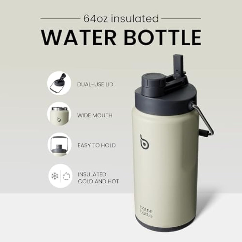 Bottle Bottle 64oz Insulated Water Bottle | Half Gallon Stainless Steel