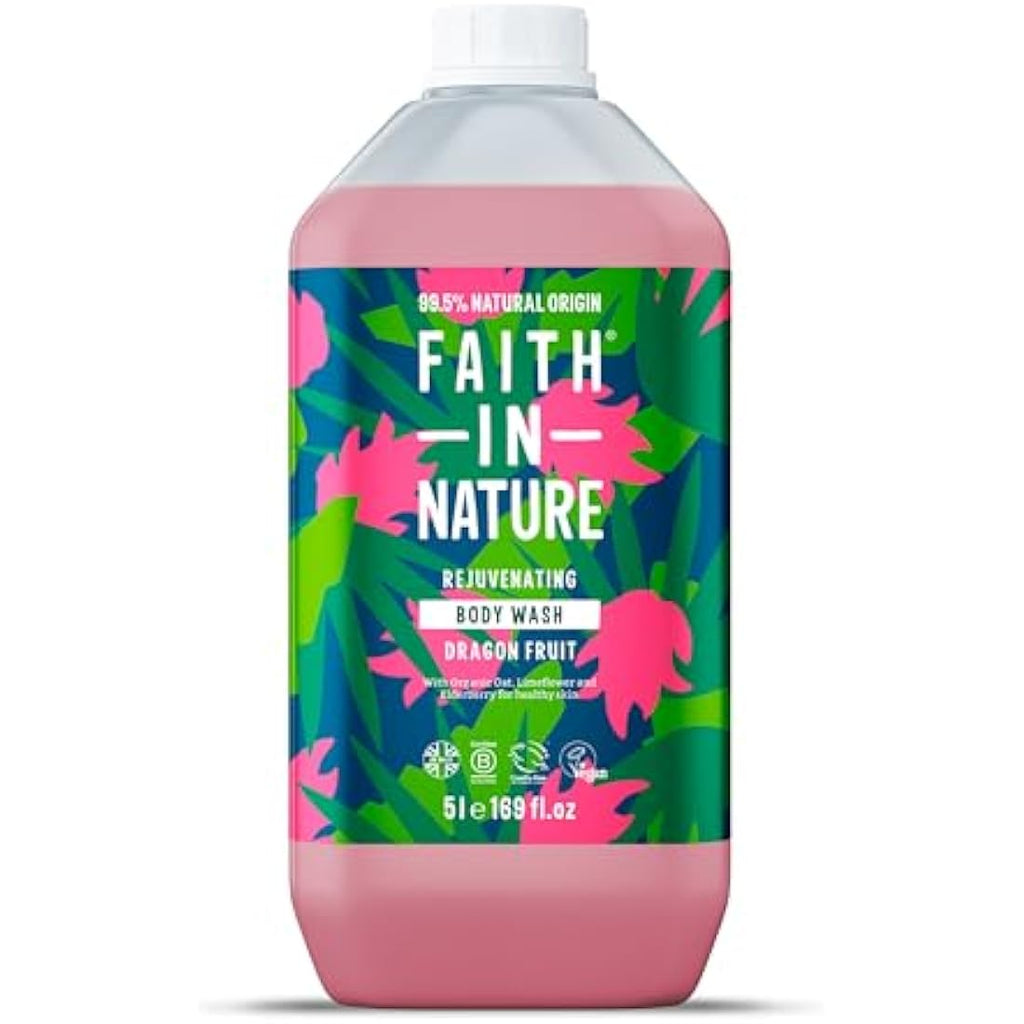 Faith In Nature Dragon Fruit Body Wash | Natural 5L Refill Pack