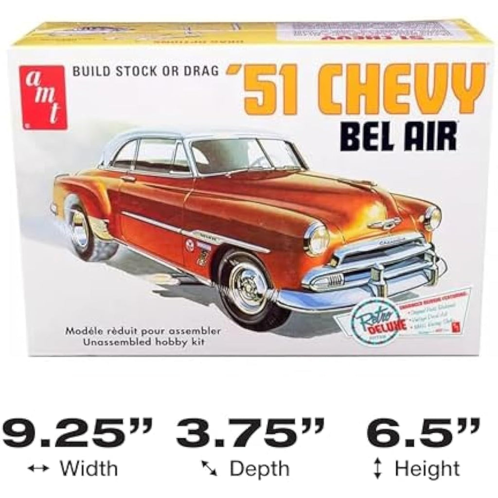 AMT 1951 Chevy Bel Air Model Kit – 1:25 Scale Plastic Classic Car