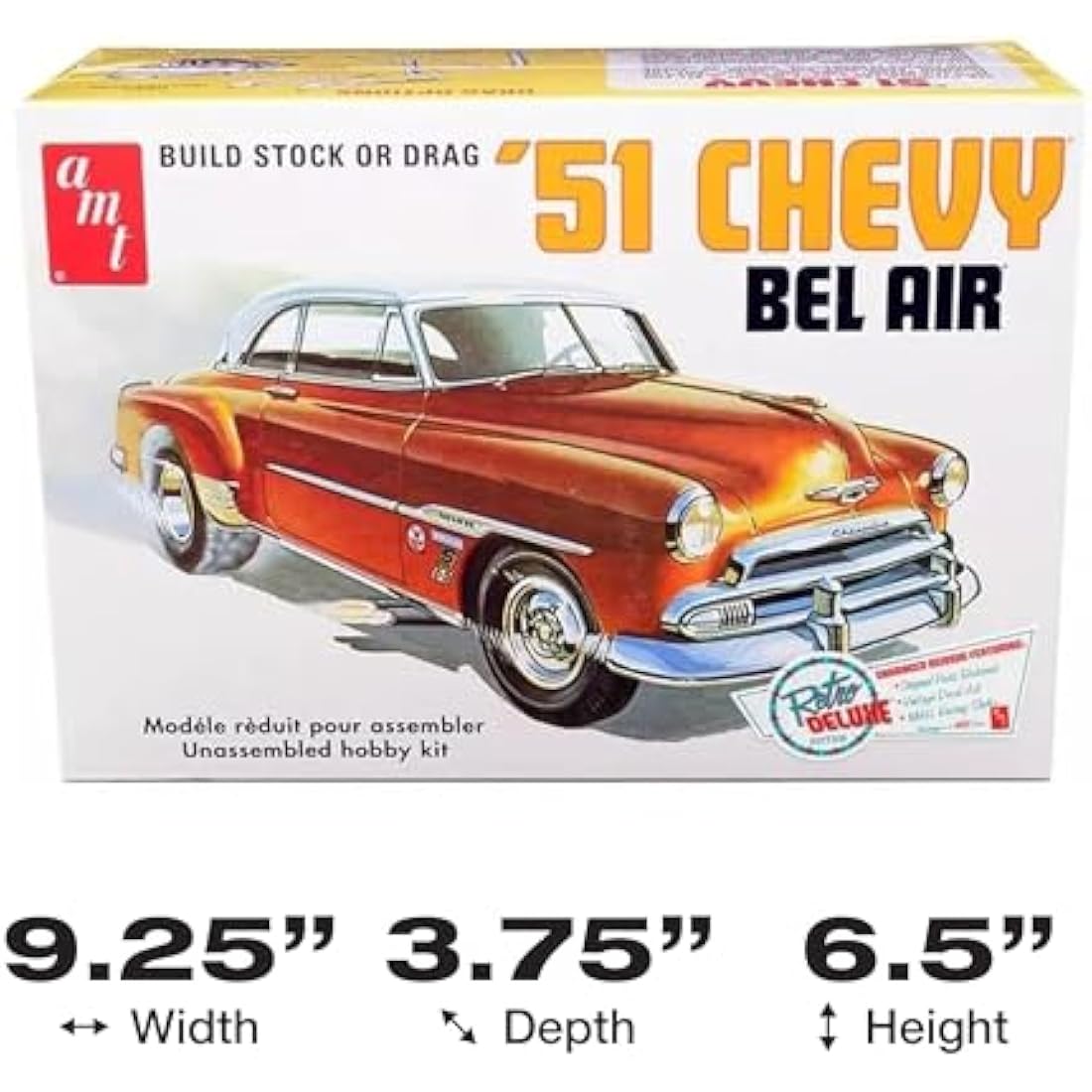 AMT 1951 Chevy Bel Air Model Kit – 1:25 Scale Plastic Classic Car