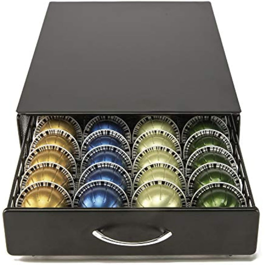 HiveNets Nespresso Vertuoline Capsule Drawer – 40 Pod Metal Storage