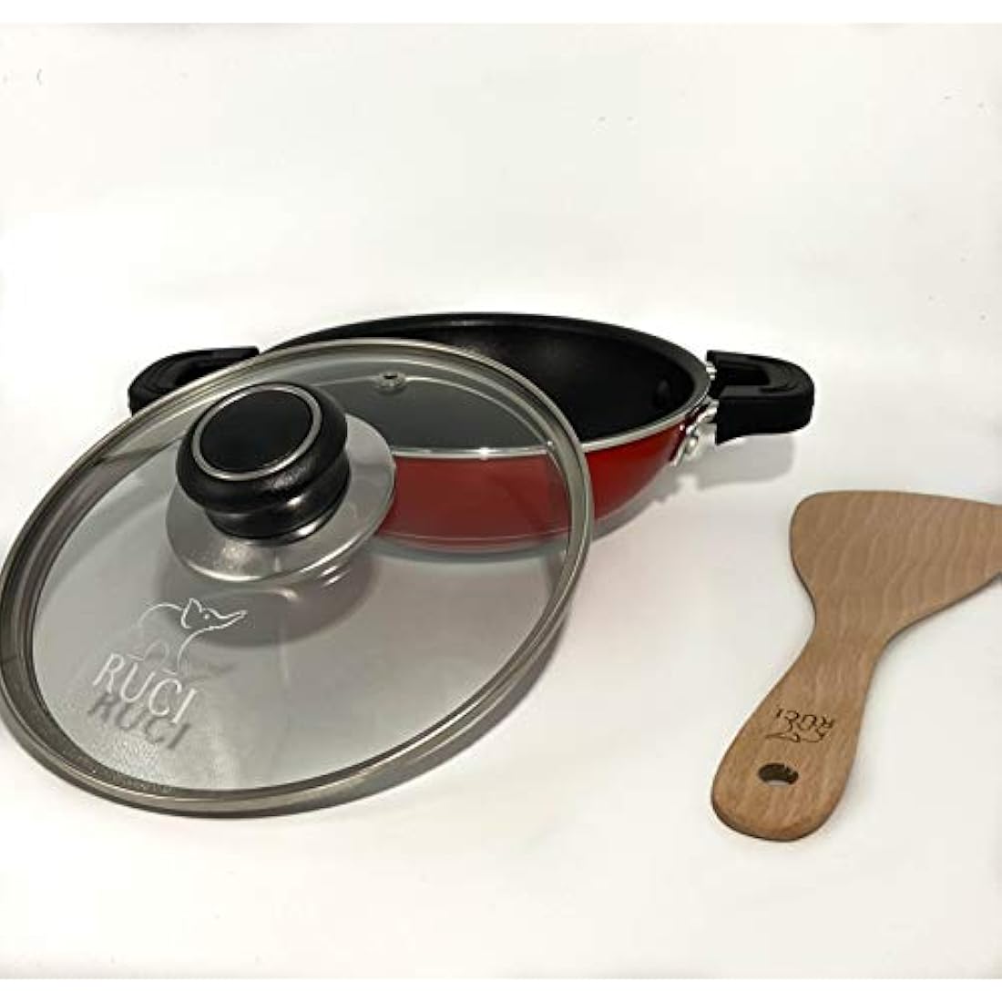 RUCI Non-Stick Hopper Pan with Glass Lid – 20cm Sri Lankan Cookware