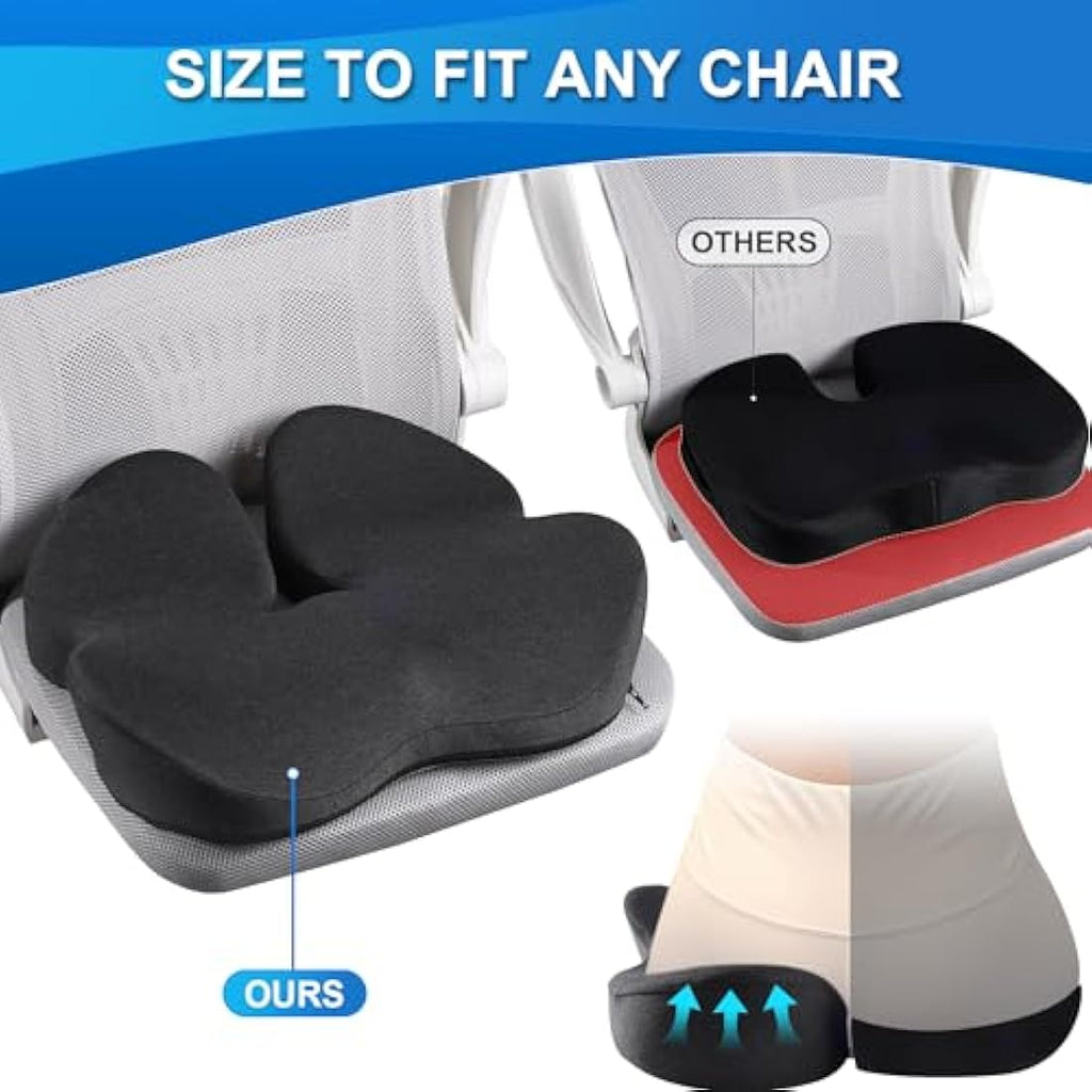 SKYNY Memory Foam Seat Cushion – Ergonomic Office Chair Pad for Tailbone Pain