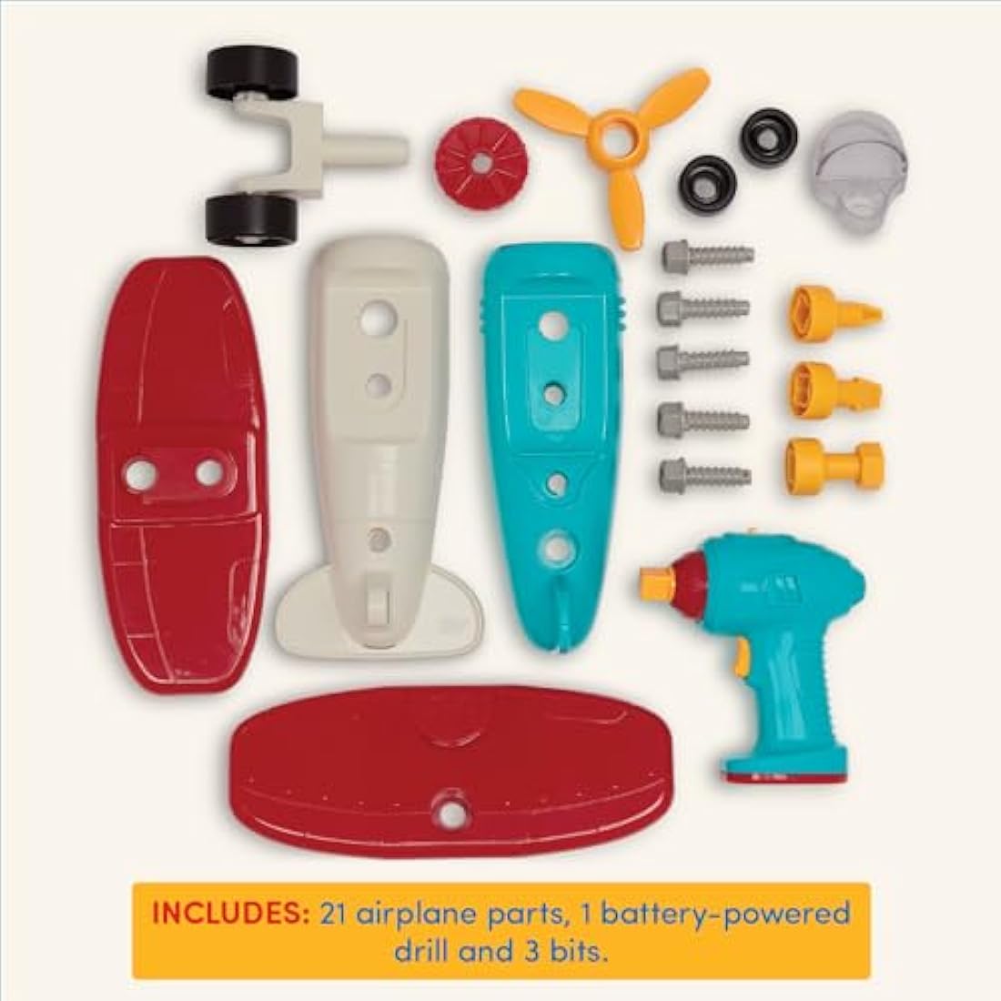 Battat Take-Apart Airplane Toy – 25pc Construction Set for Toddlers