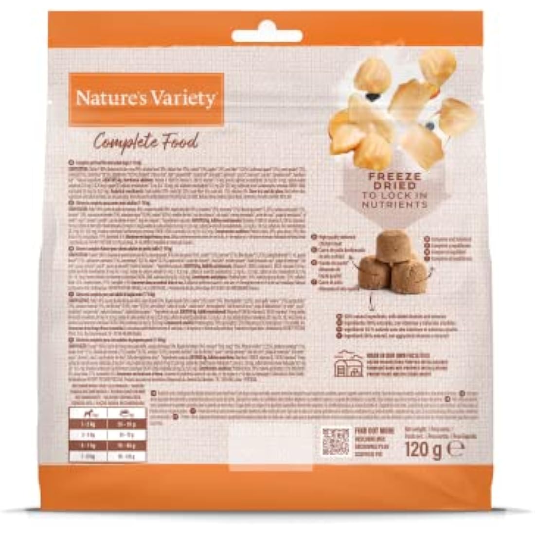 Nature's Variety Freeze Dried Chicken Dog Food - Grain Free 7 x 120g