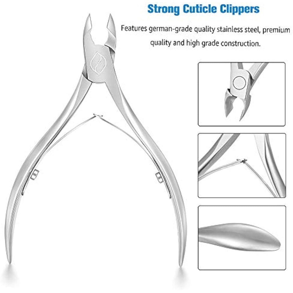 FERYES Cuticle Nippers – Professional Stainless Steel 1/2 Jaw Trimmer