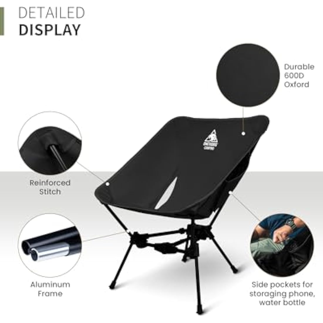 OneTigris Tigerblade Camping Chair | Lightweight Folding 330lb Capacity