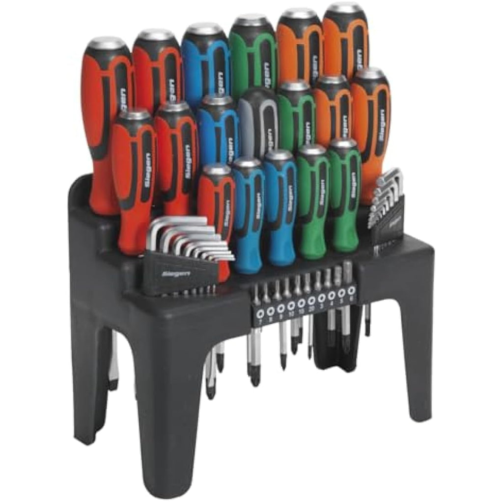 Sealey 44pc Hammer-Thru Screwdriver, Hex Key & Bit Set | S01106