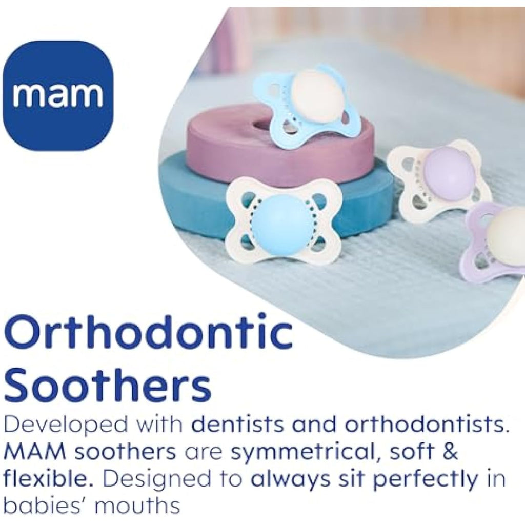 MAM Original Silicone Soothers | 0-6 Months | 2 Pack | Cream Dummy