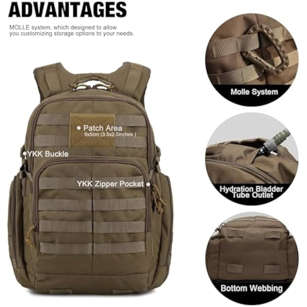 Mardingtop 40L Military Tactical Backpack | 600D Molle Hiking Rucksack