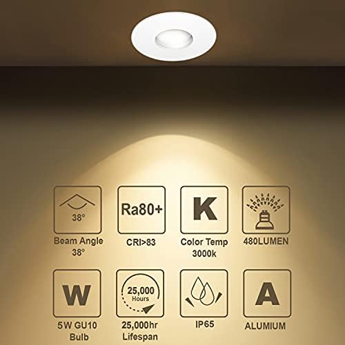IP65 Waterproof LED Recessed Downlights | 5W GU10 4-Pack
