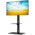 BONTEC Universal Floor TV Stand | 30-70 inch Swivel Mount with Glass Shelves