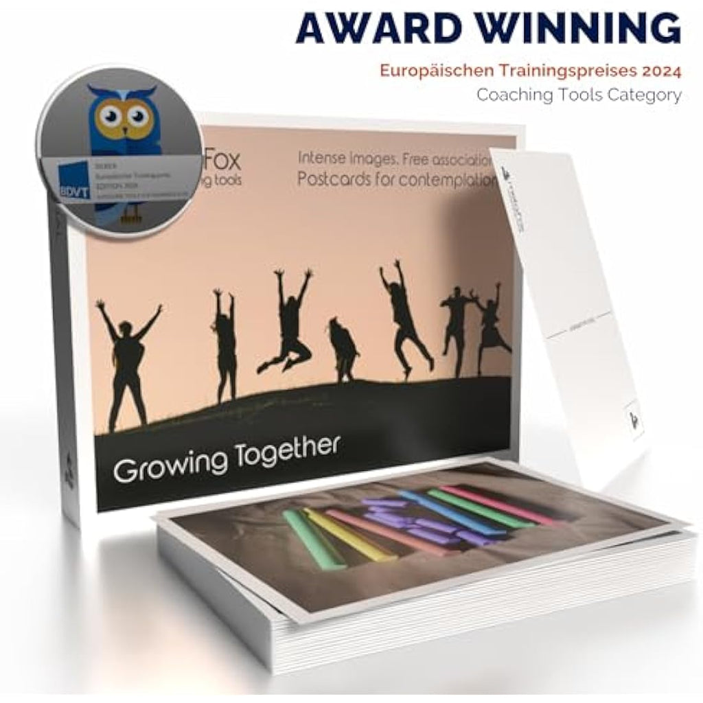 metaFox Growing Together Postcards | 52 Coaching Cards for Team Building