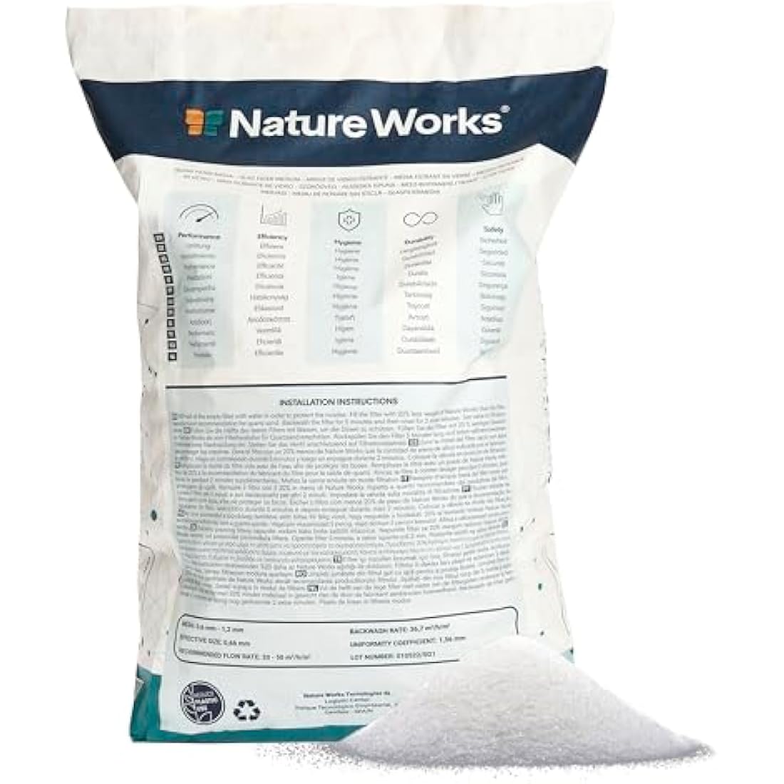 Nature Works Glass Filter Sand for Swimming Pools - 10 kg Bag