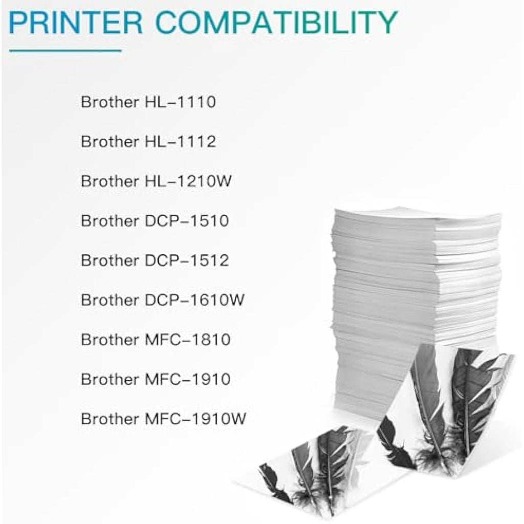 BeOne TN1050 Black Toner Cartridges for Brother HL-1110 MFC-1910W | 4-Pack