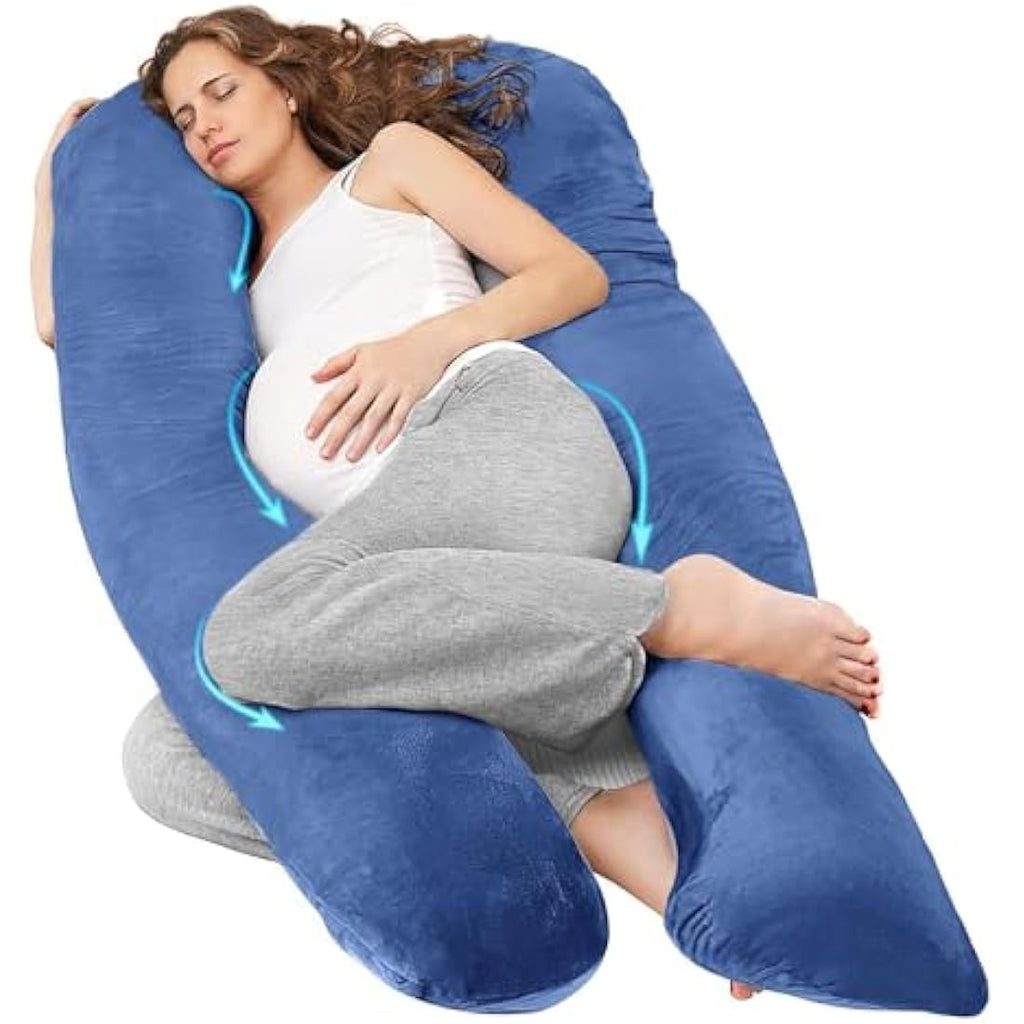 Nuliie U-Shaped Pregnancy Pillow – Full Body Support Velvet Cover