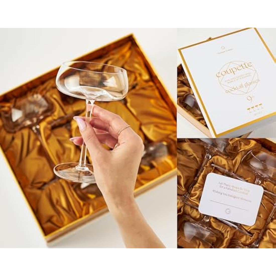 Glassique Cadeau Crystal Coupe Glasses | Set of 4 Handblown 260ml