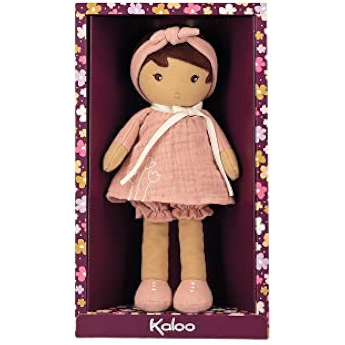 Kaloo Tendresse Amandine Soft Doll – 25cm Pink Muslin Dress & Gift Box